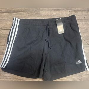 Adidas Black Athletic Shorts with White Accents